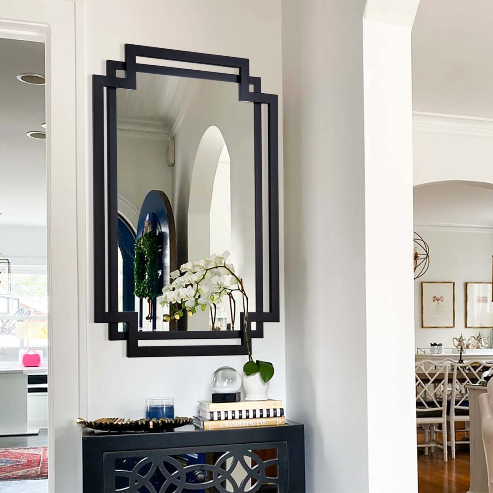 Geometric Black Wall Mirror