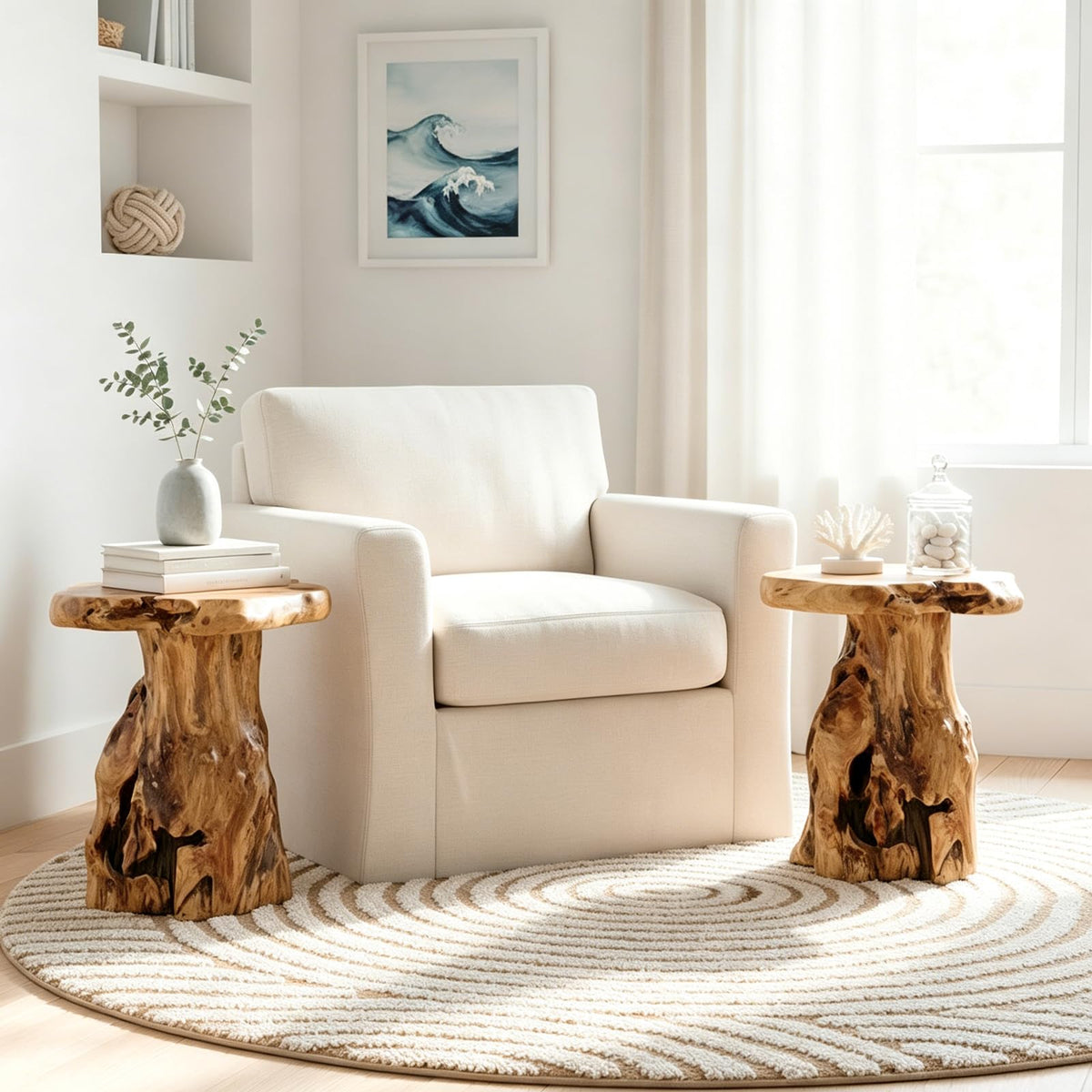Cedar Stump End Table