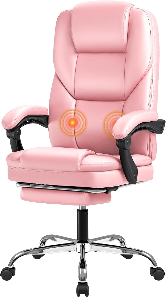 Reclining Massage Office Chair with Footrest