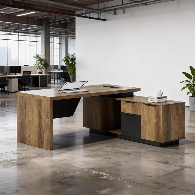 Adjustable L-Shaped Executive Desk