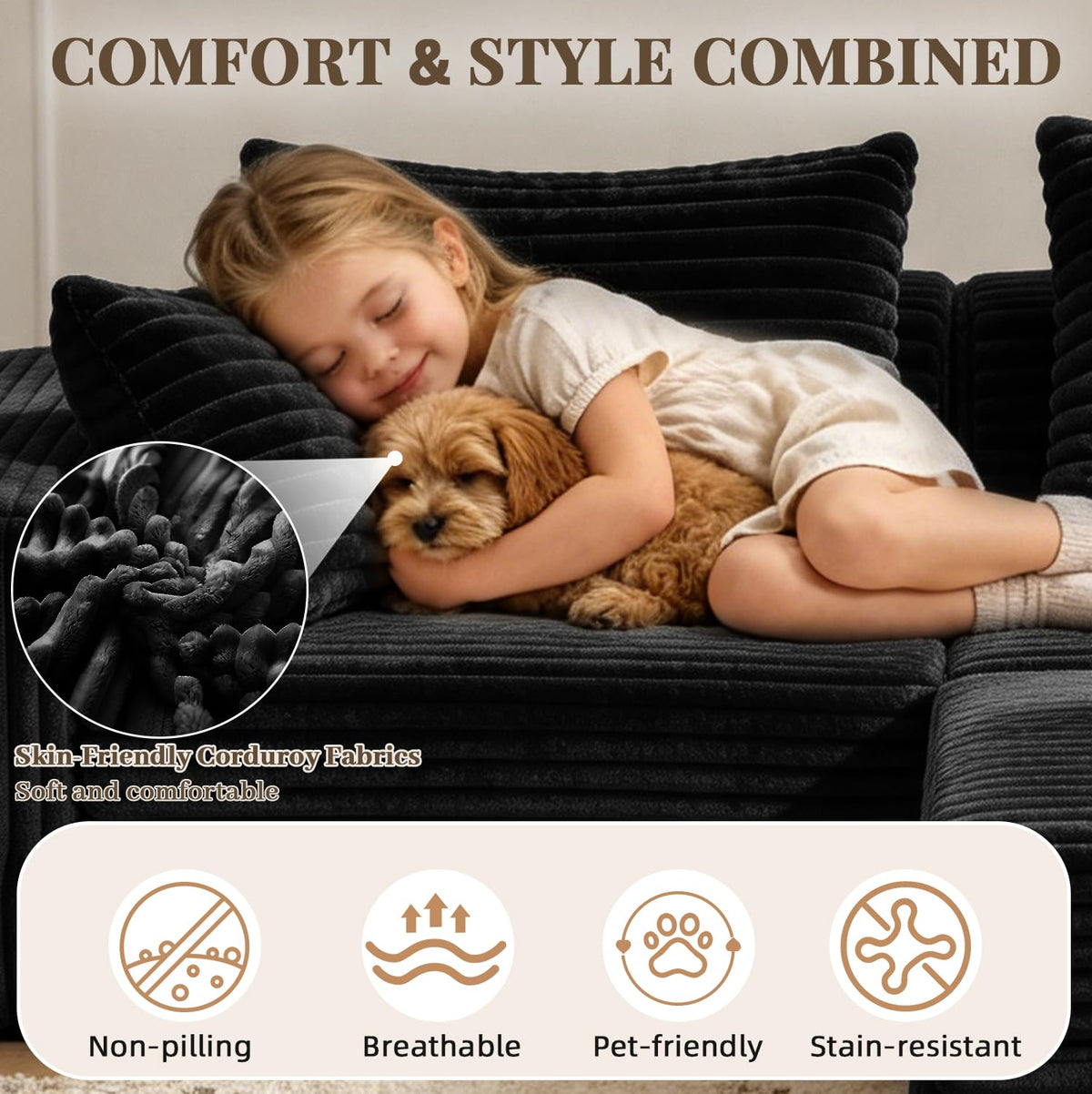 Corduroy Modular Sectional Sofa