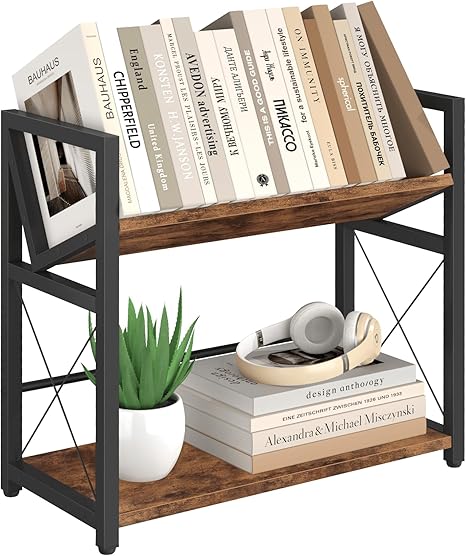 2-Tier Desktop Bookshelf Organizer