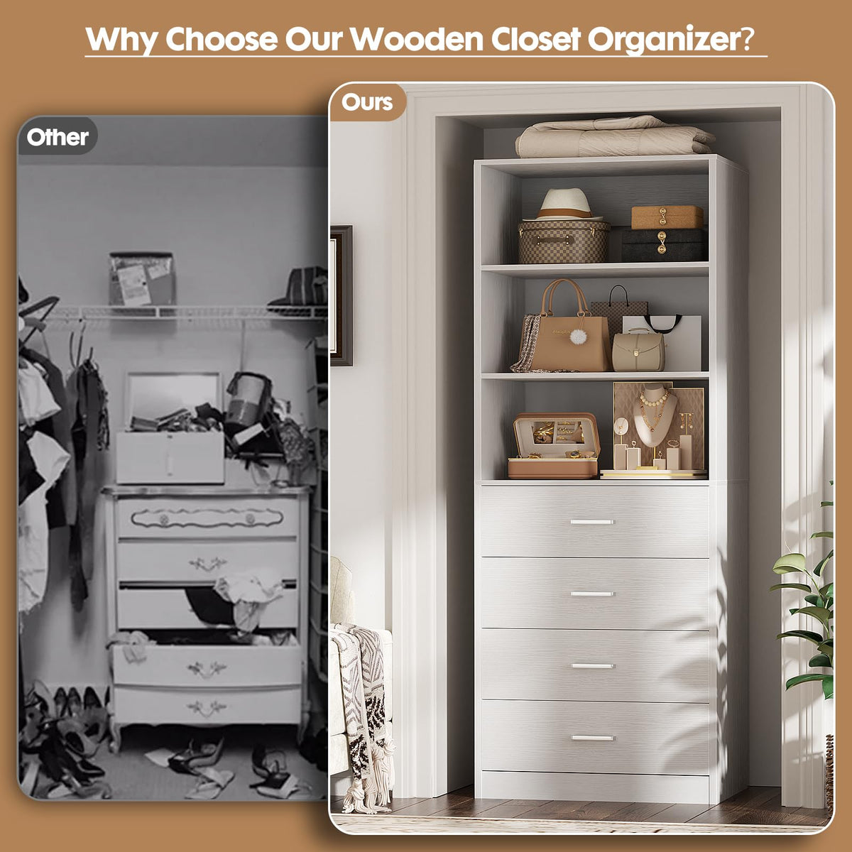 Closet Organizer with 4 Drawers