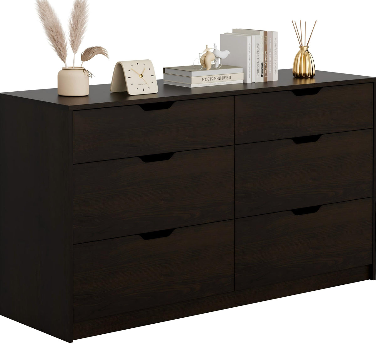 Brown 6-Drawer Dresser