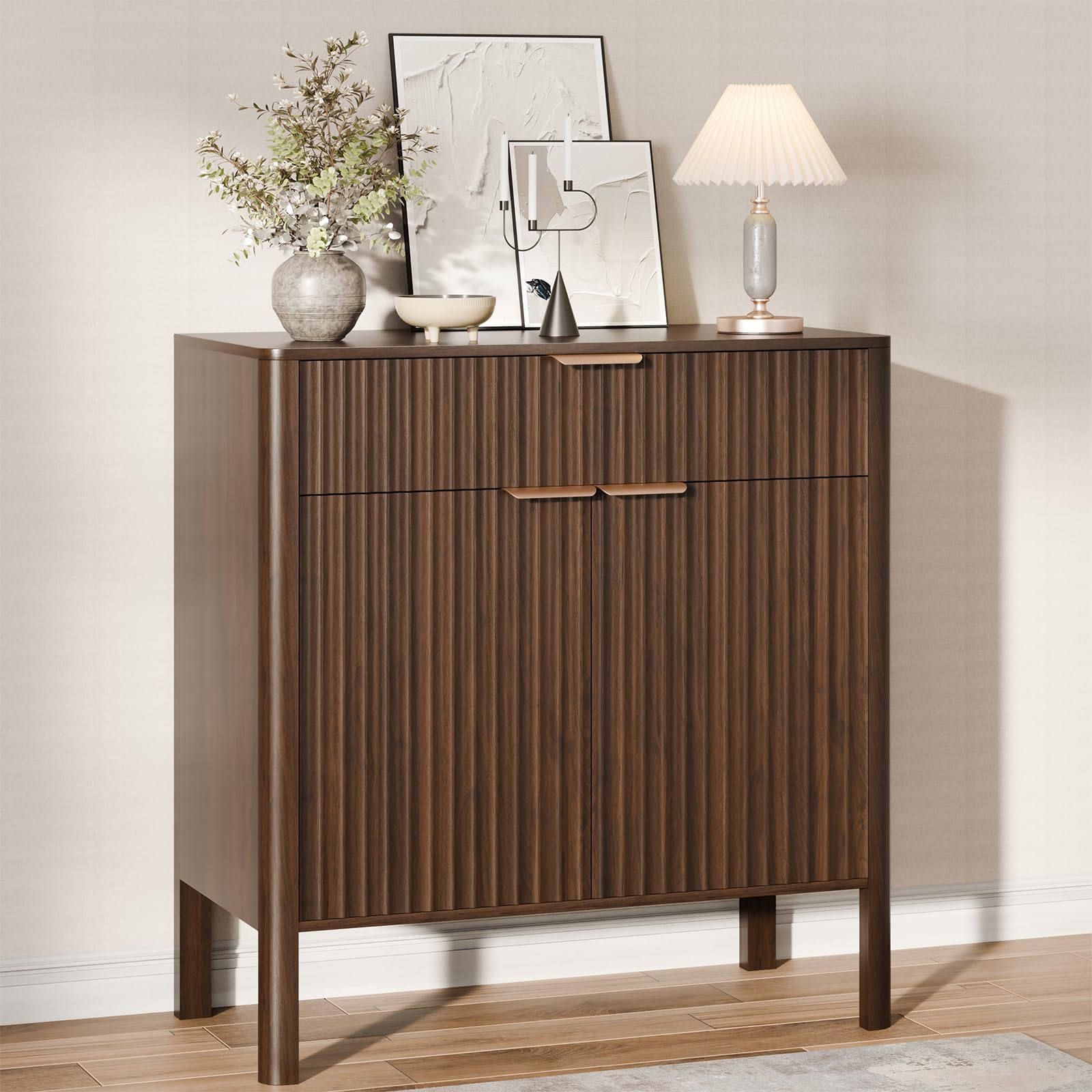 Fluted Buffet Cabinet with Storage