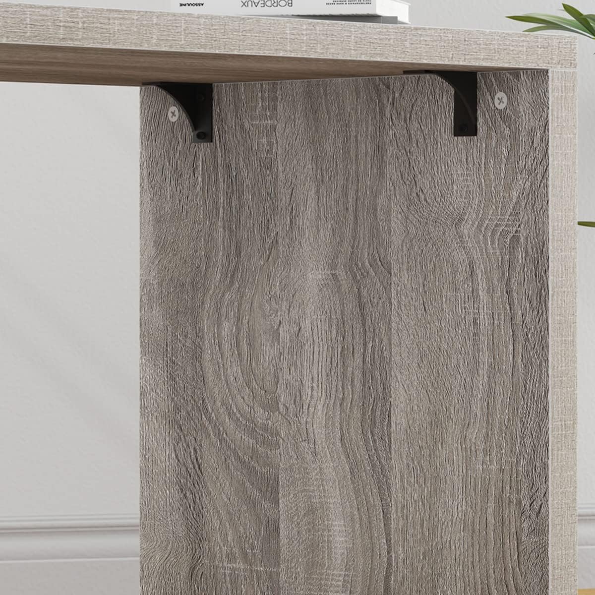 L-Shaped Corner Desk with Storage Shelves & Cabinet