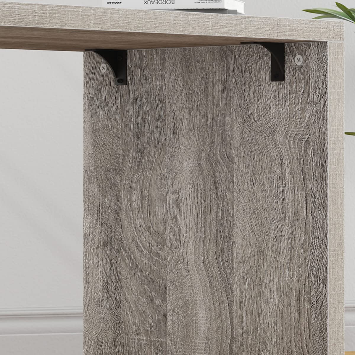 L-Shaped Corner Desk with Storage Shelves & Cabinet