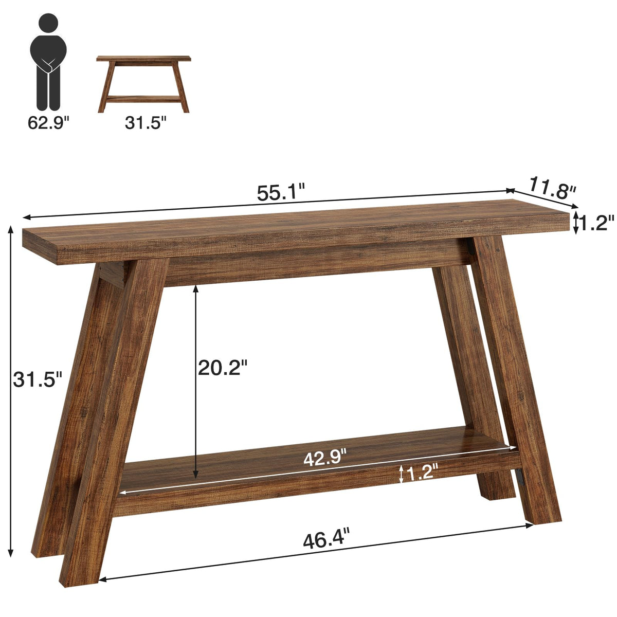 Narrow Console Table with Storage
