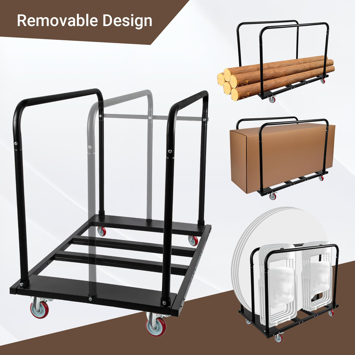 Eastrexon Folding Table Cart, 1800 Heavy Duty Drywall Dolly Cart