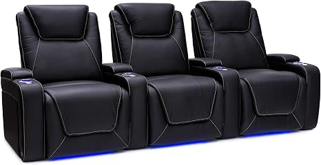 Home Theater Power Recliner Seating with Headrest & Lumbar