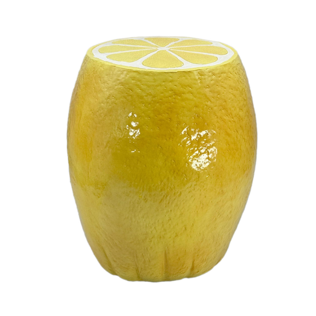 Galt International 18" Yellow Lemon Fruit Stool Side Table Home Decor Plant Stand Garden Indoor Outdoor Decorations