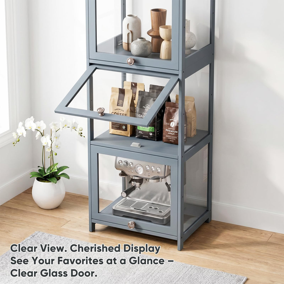 4-Tier Acrylic Door Display Cabinet