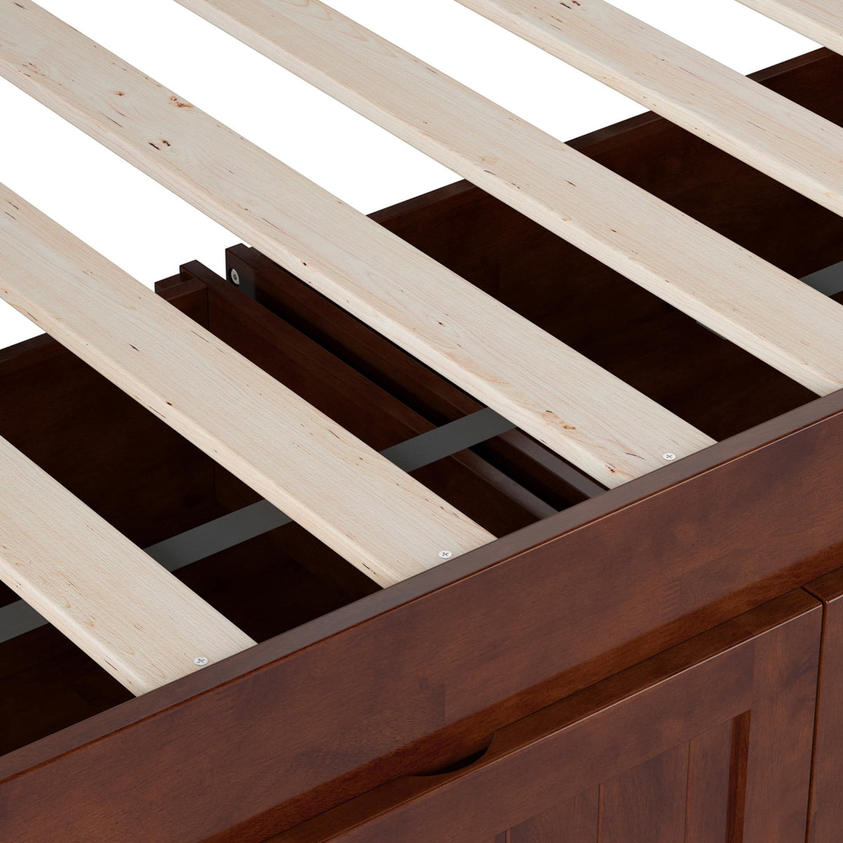 AFI, Nantucket Twin Size Wood Daybed Frame with 2 Storage Drawers, Walnut