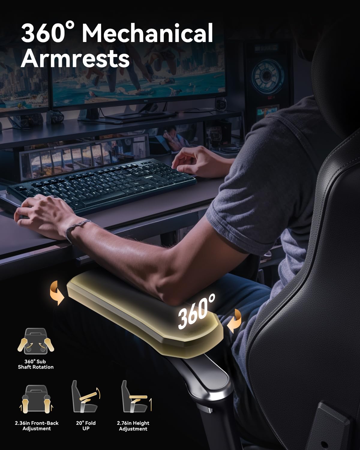 Ergonomic Gaming Chair with Heated & Ventilated Seat