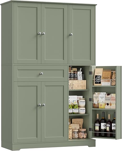 68" Tall Kitchen Pantry Cabinet with Doors & Shelves
