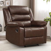 Manual Recliner Chair – PU Leather, Overstuffed