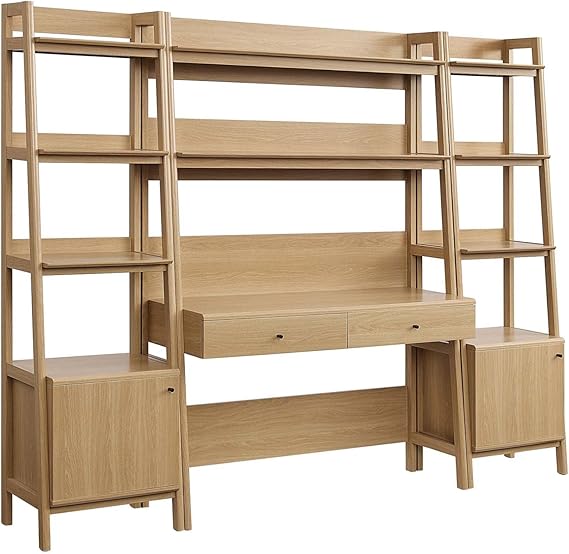3-Piece Office Desk & Bookshelf Set