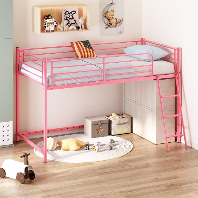 Twin Metal Low Loft Bed