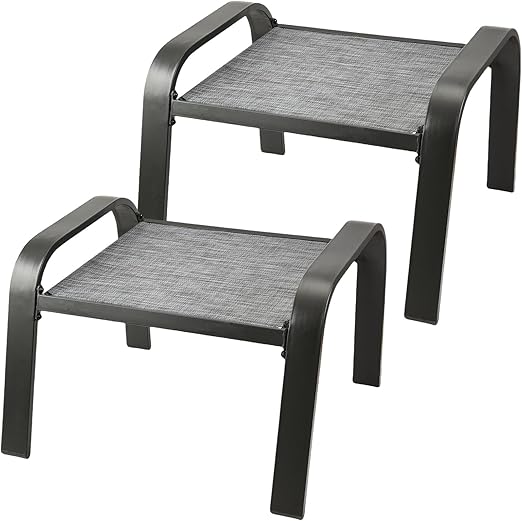 Outdoor Footstools with Cushion Set of 2