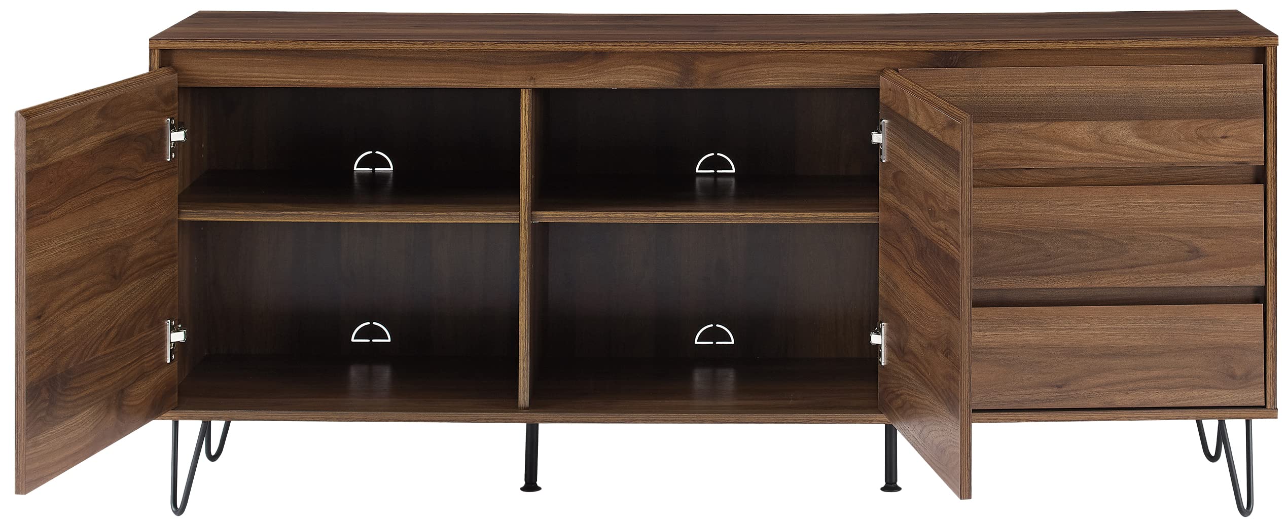 Mid-Century Record Storage Sideboard – Brown Oak