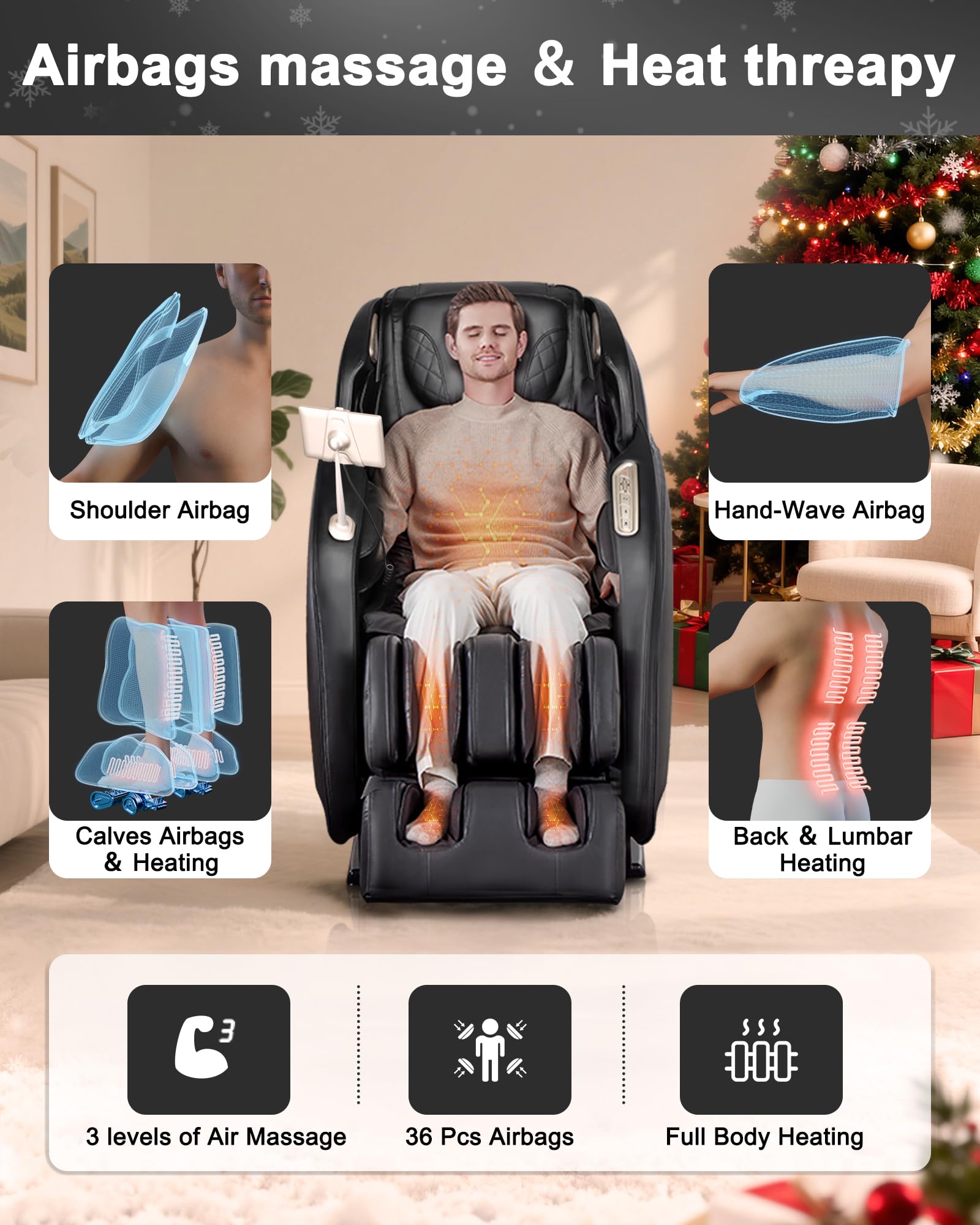 4D SL-Track Full Body Massage Chair with Heat & Zero Gravity