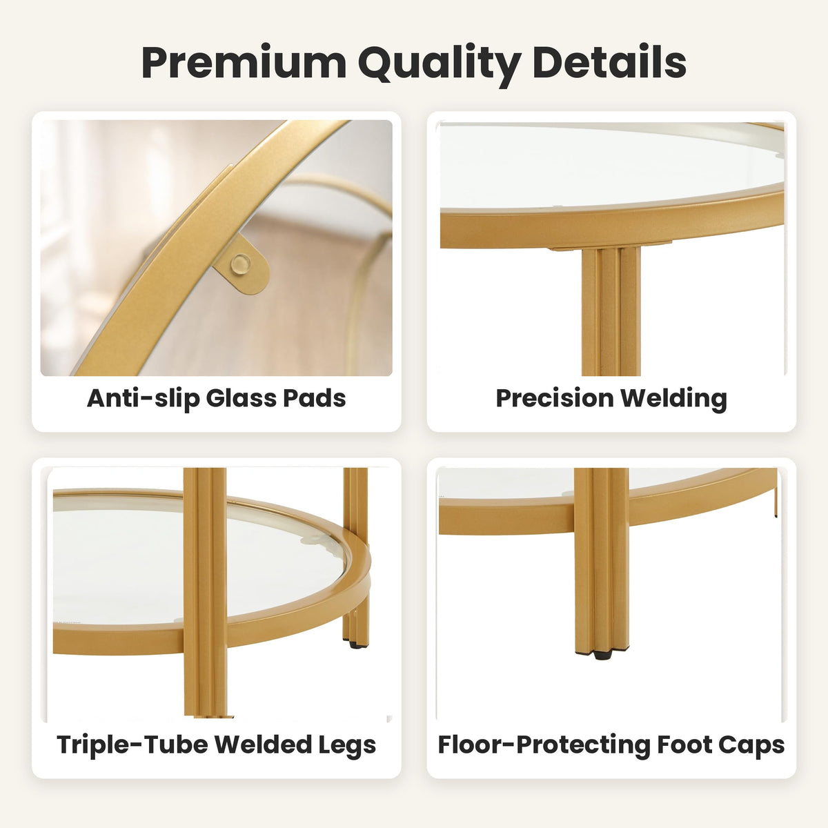 Round Glass End Table