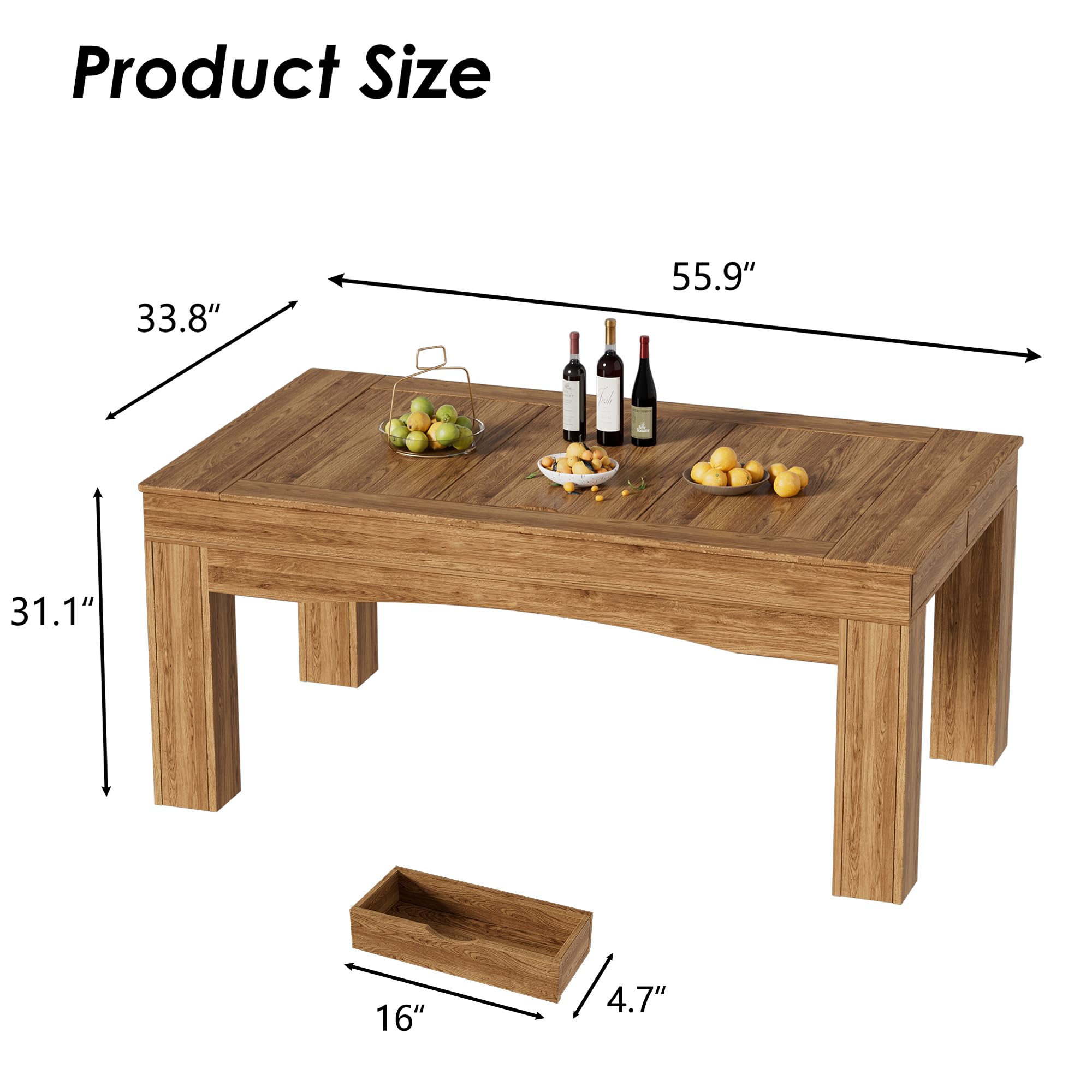 Gaming Dining Table with LED Lights & Removable Top