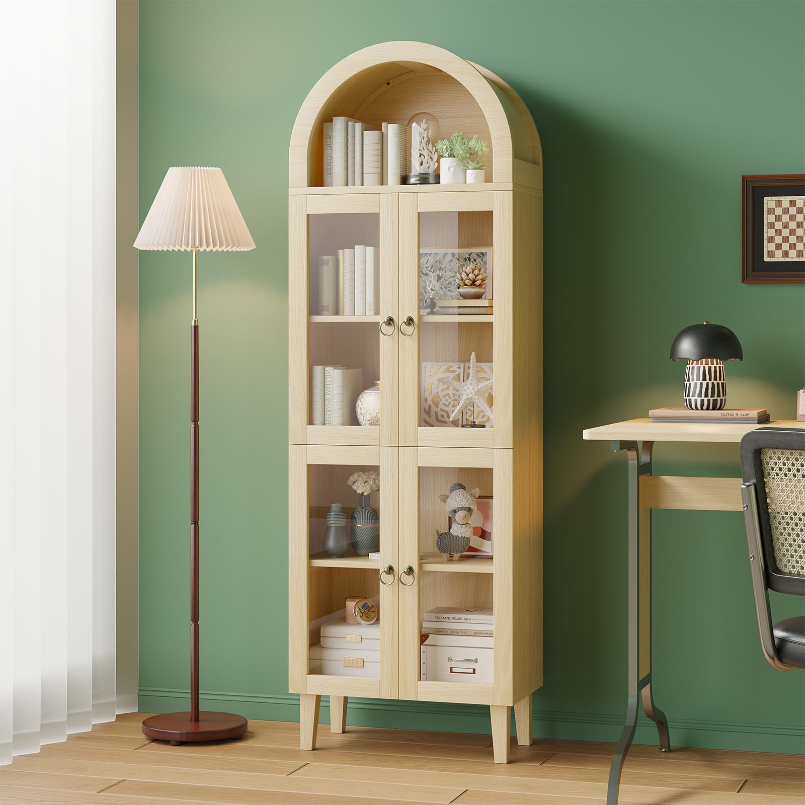 71" Arched Display Cabinet with Acrylic Doors