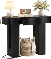 Fluted Console Table with Drawers