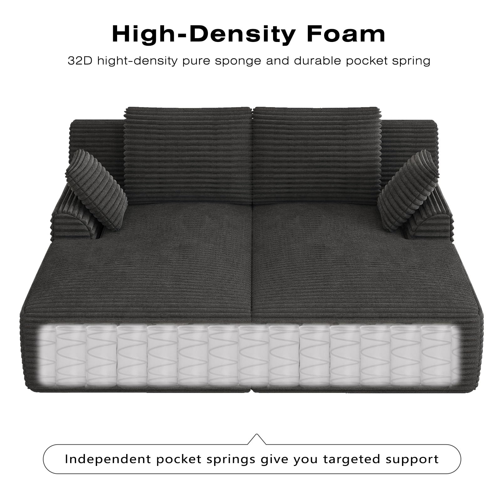 Oversized Modular Chaise Lounge Sofa Bed