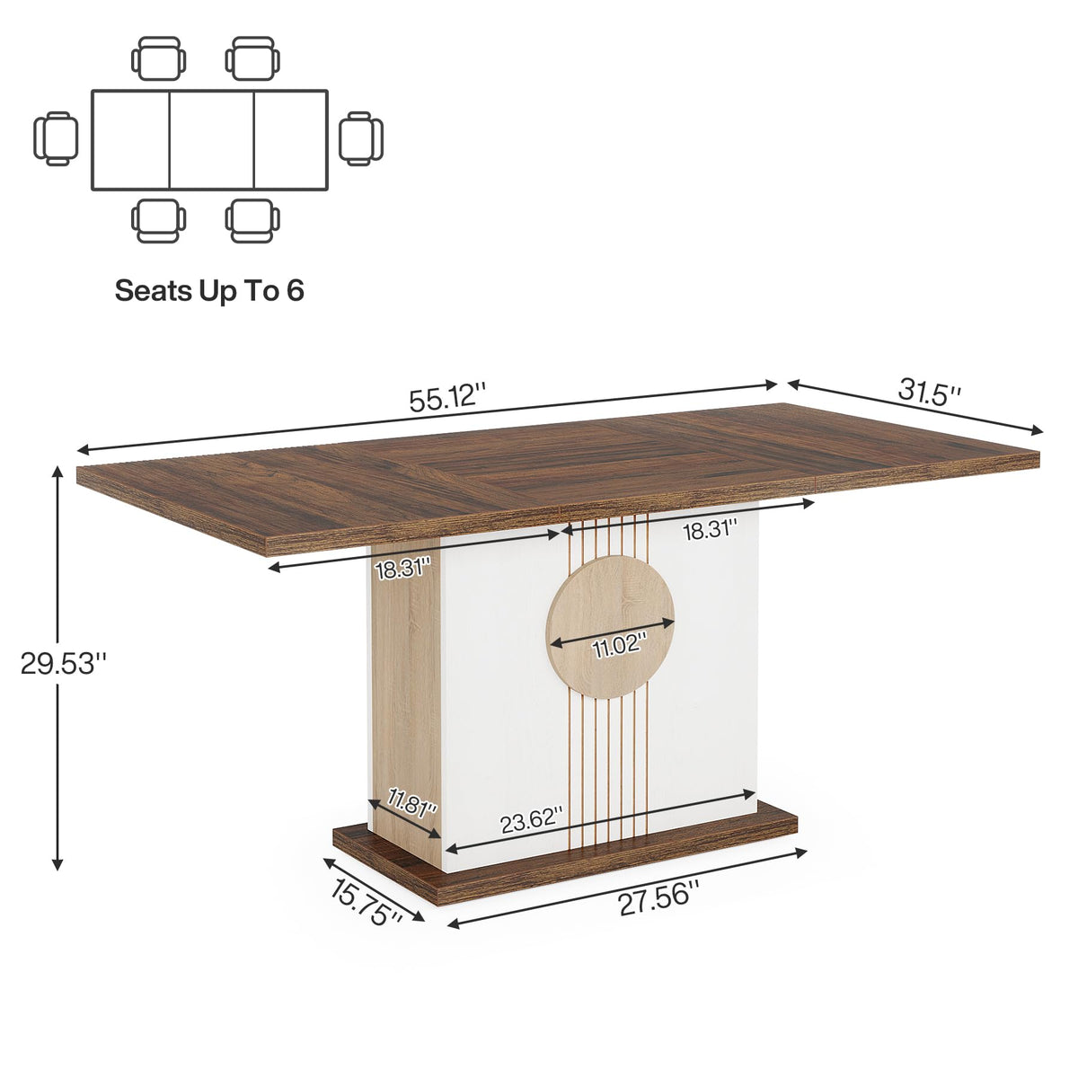 Farmhouse Rectangular Dining Table