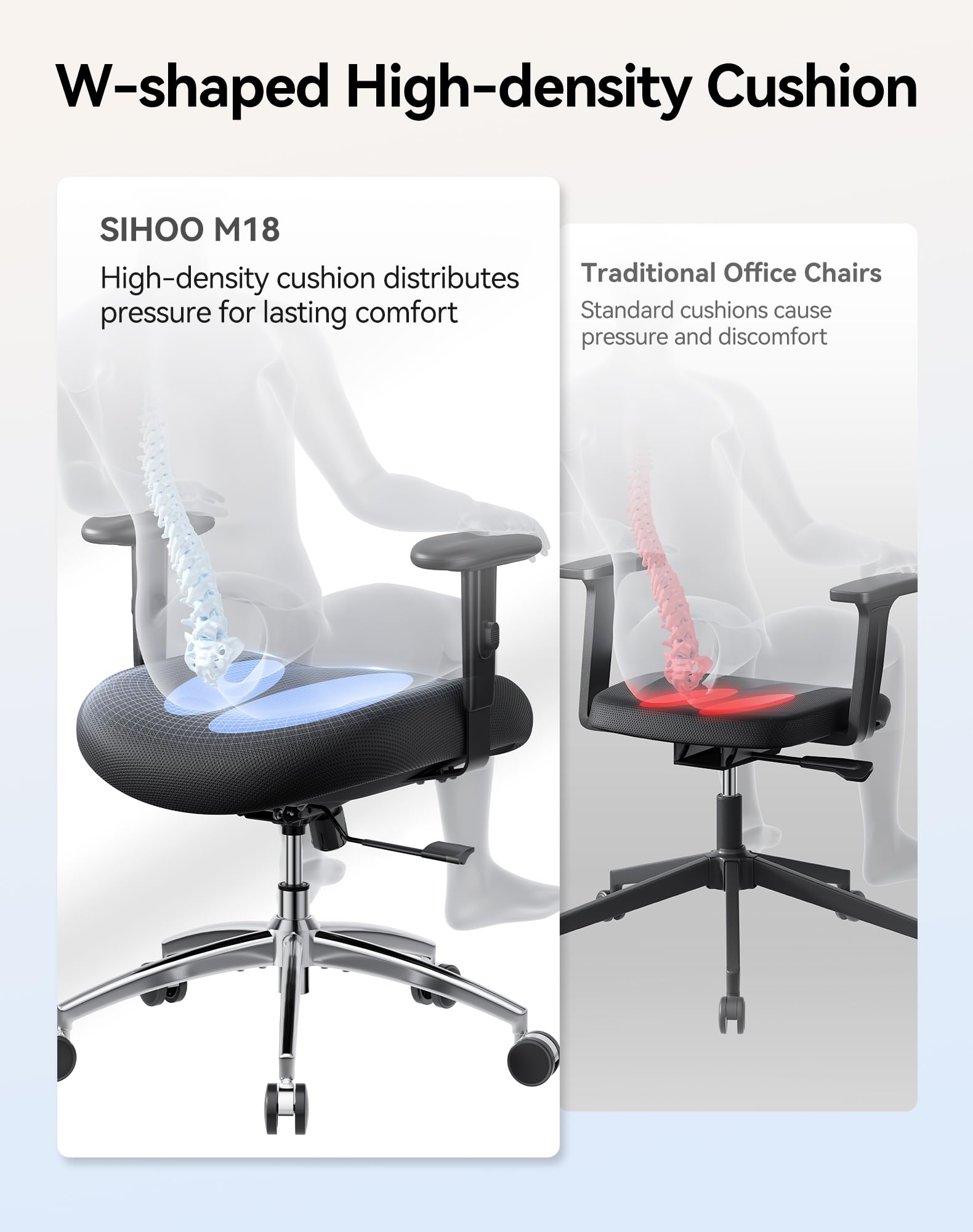 Ergonomic Mesh Office Chair with Adjustable Headrest & Lumbar Support