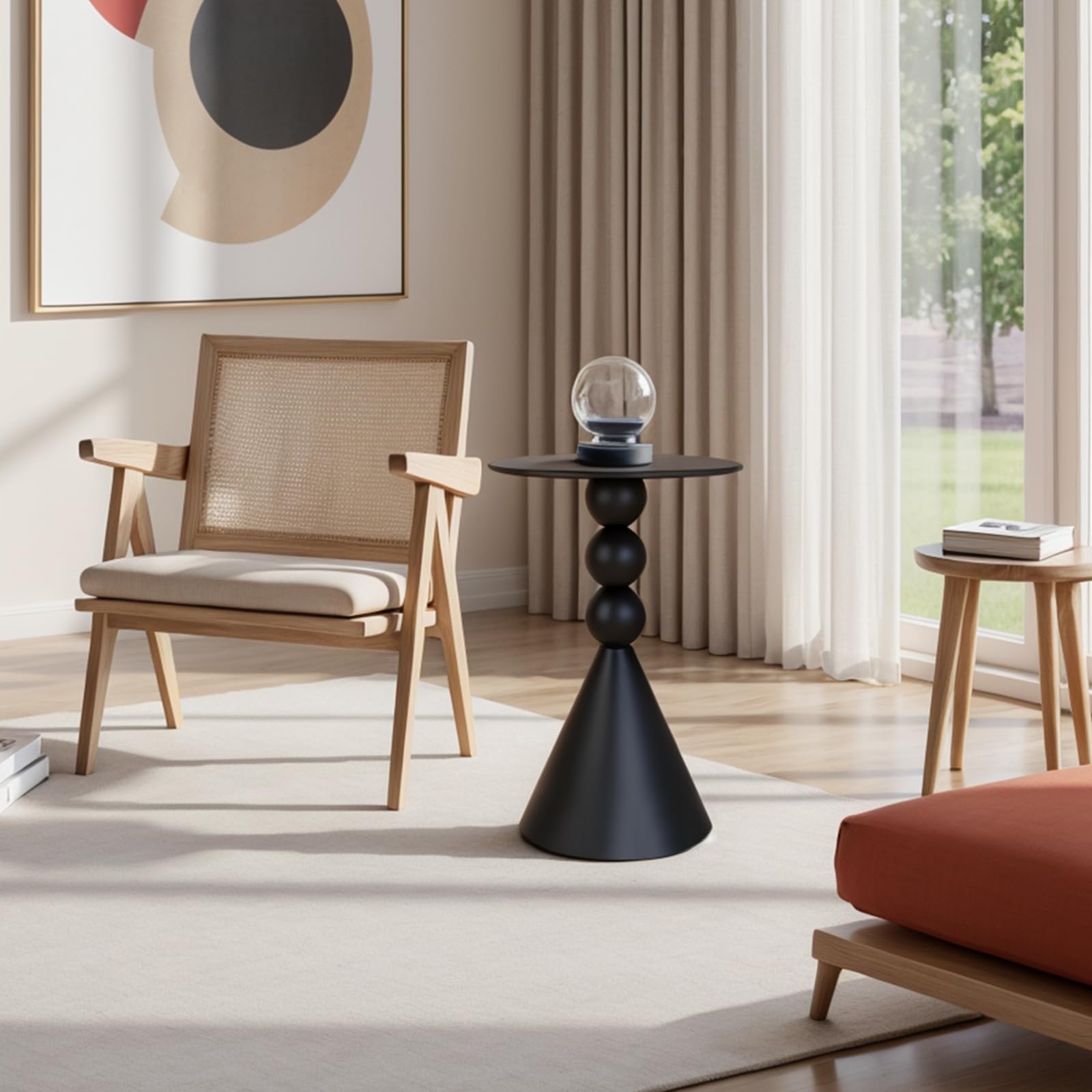 Round Metal Martini Pedestal Side Table