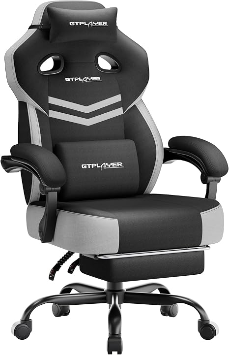 Big & Tall Gaming Chair with Footrest & Reclining Back, 90°-155°