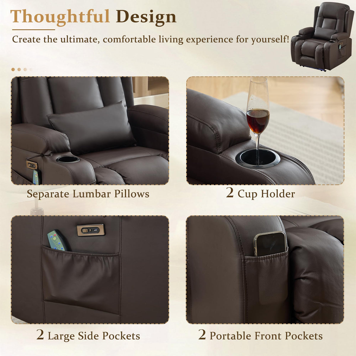 Power Recliner with Massage and Heat