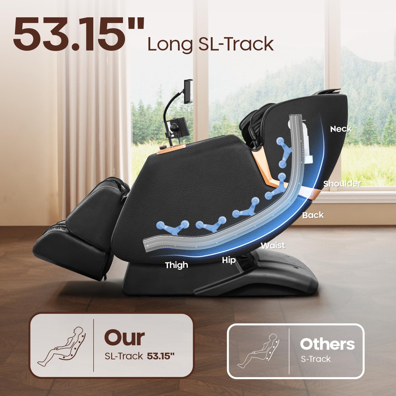 4D Full Body Massage Chair with Extended SL Track