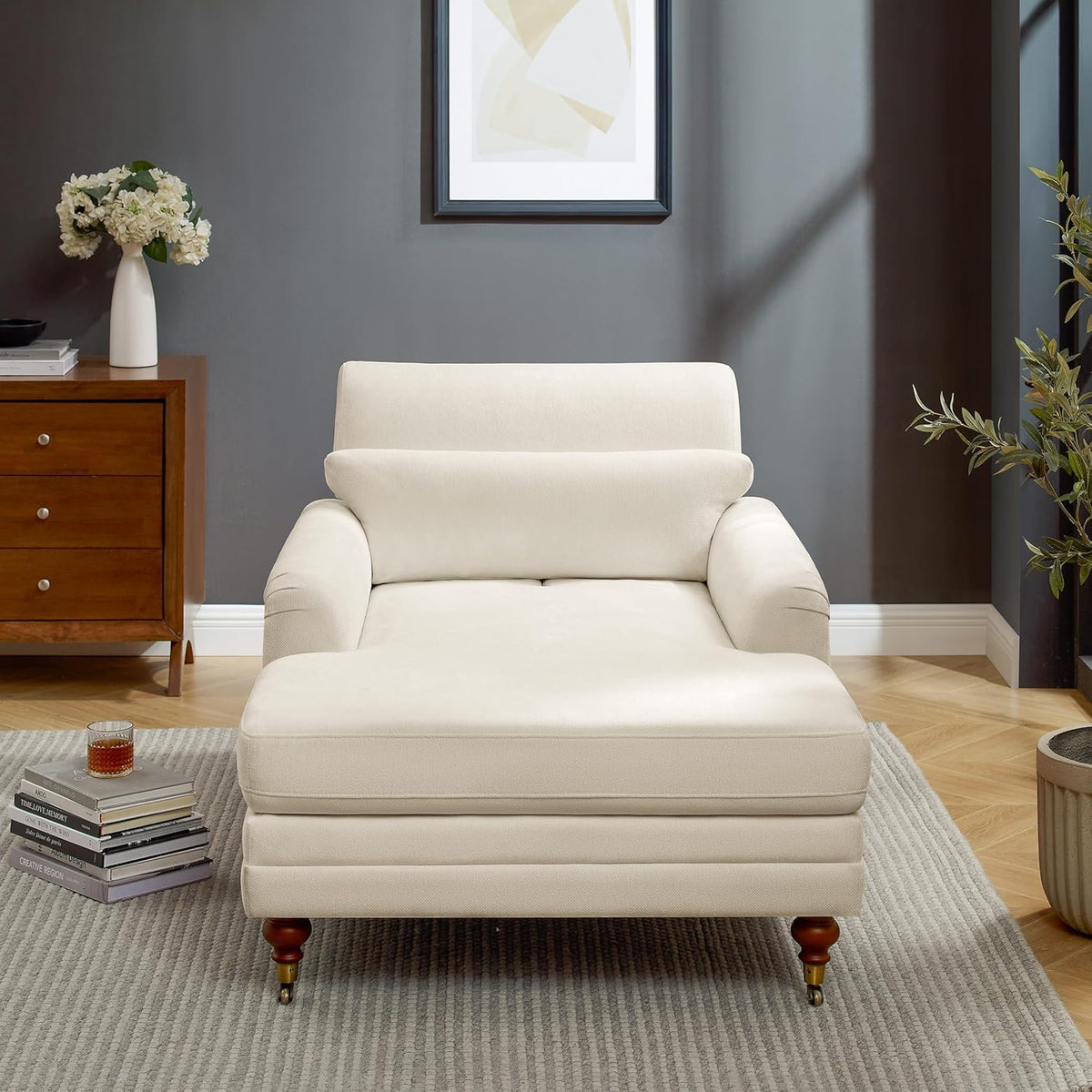 Adjustable Chenille Chaise Lounge