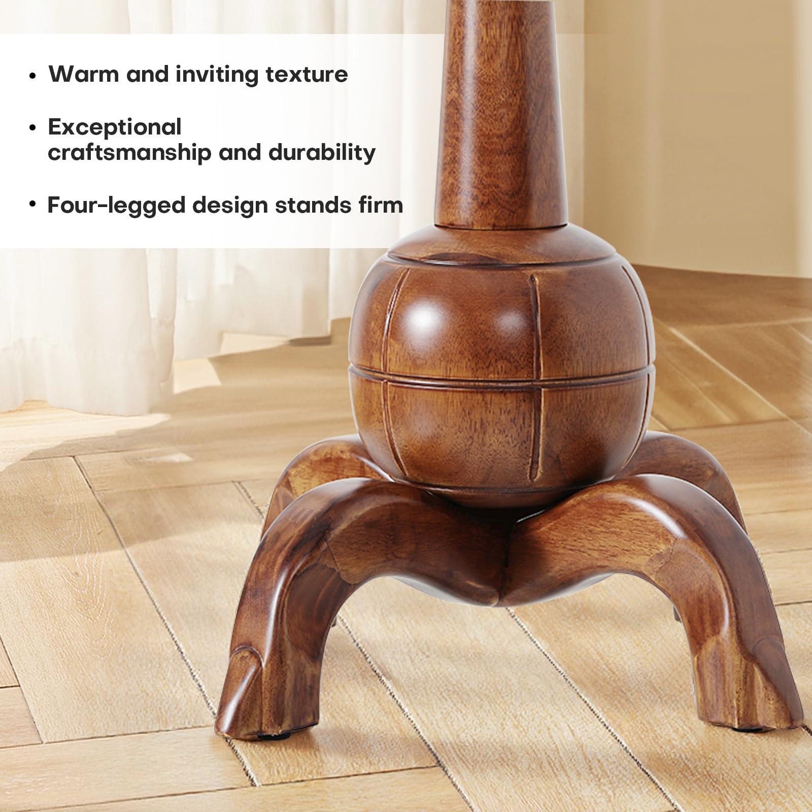 Freestanding Wooden Coat Rack with 8 Hooks