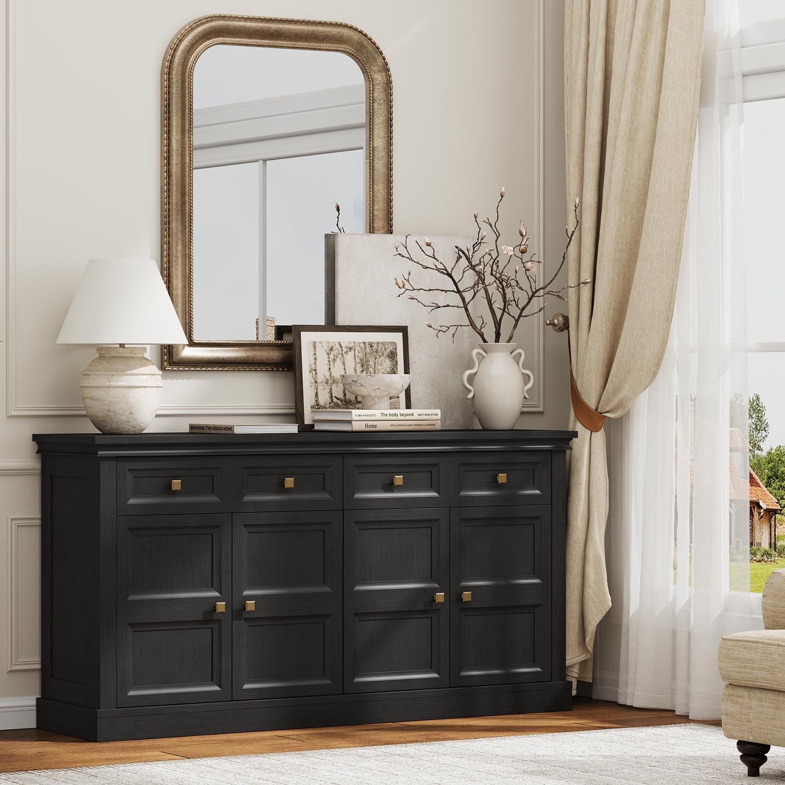 63" Buffet Cabinet with Storage & Drawers