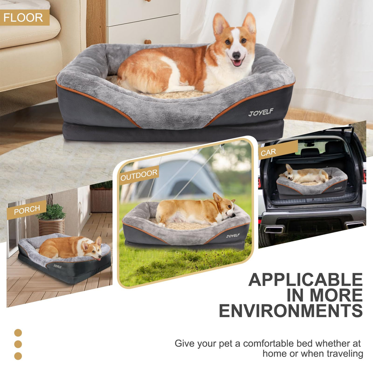 Large Orthopedic Memory Foam Dog Bed