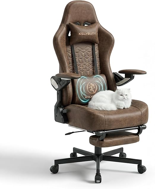 Ergonomic Gaming Chair with Mechanical Arms & Footrest