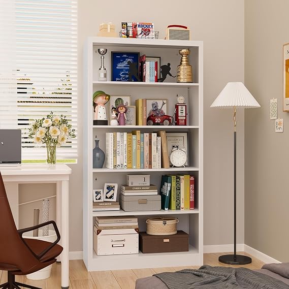 5-Tier Adjustable Metal Bookshelf