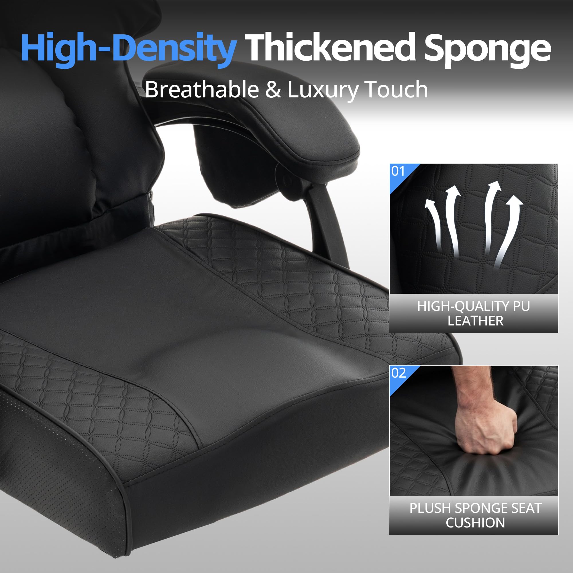 Big & Tall Gaming & Office Chair with Footrest & Lumbar Support