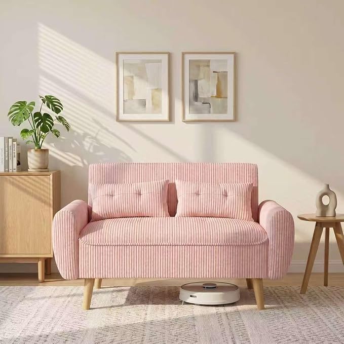 Compact Fabric Loveseat