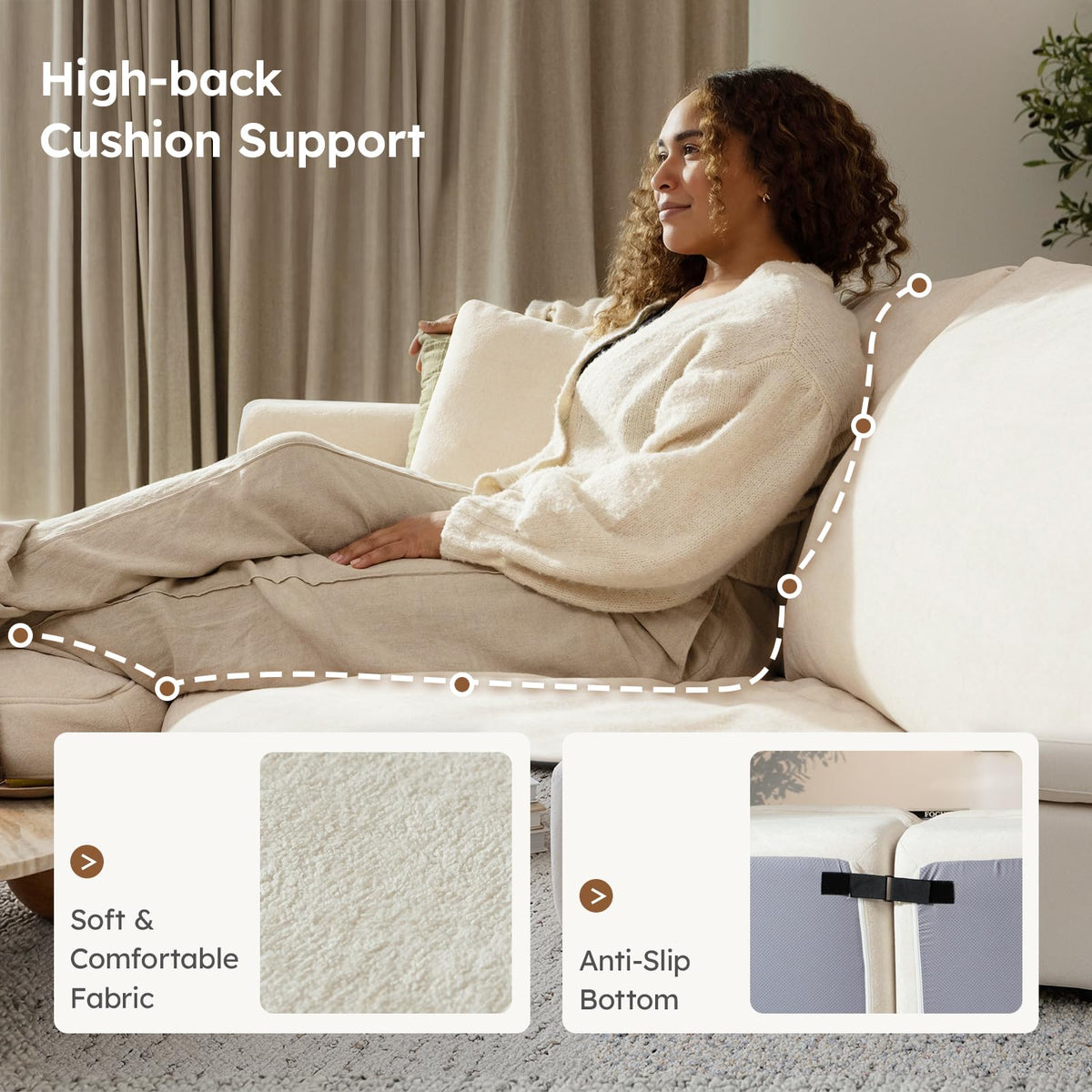Beige Modular Sectional Sofa