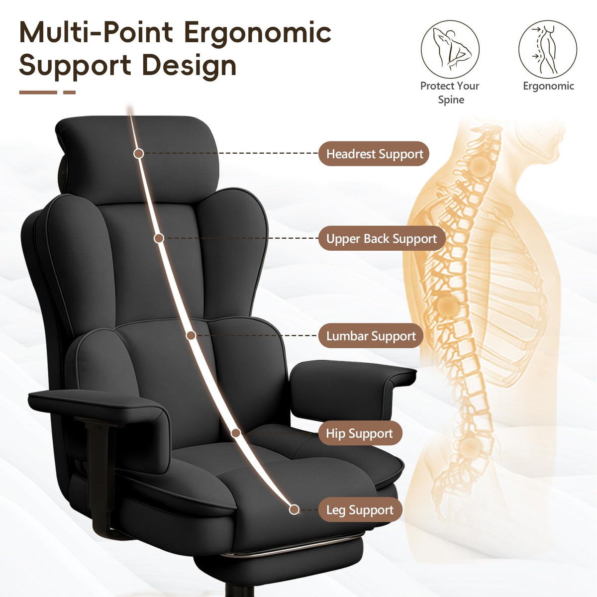 Big and Tall Office Chair, Executive Ergonomic Computer Chair for Work
