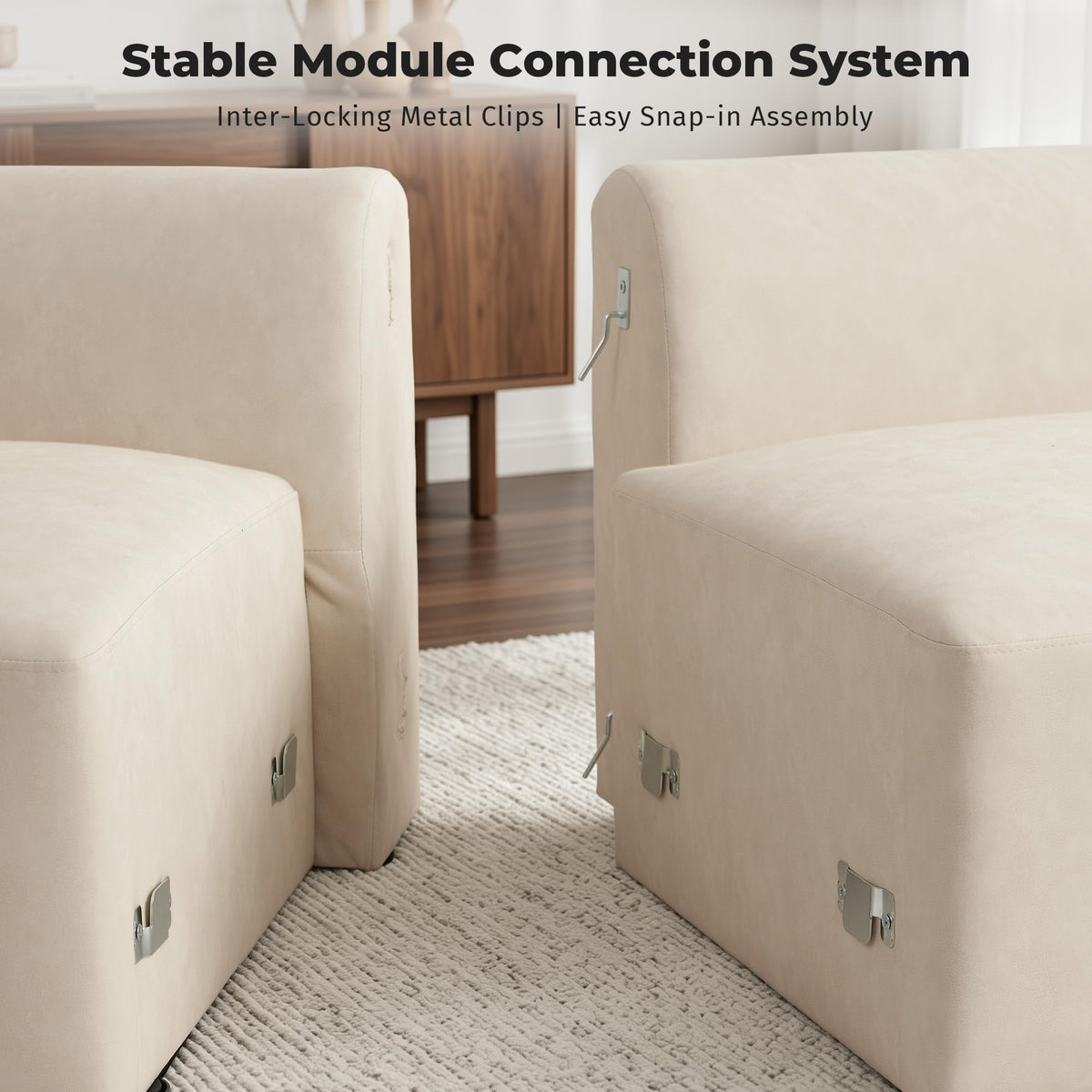 Modular PU Leather Sectional with Ottoman