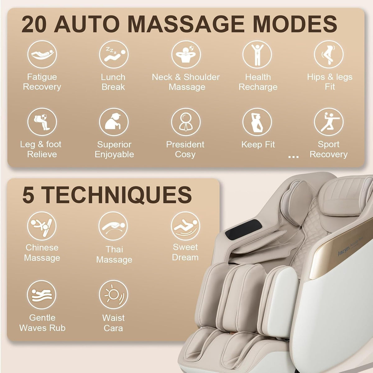 Amzyes 2026 4D Massage Chair Full Body, Zero Gravity Recliner