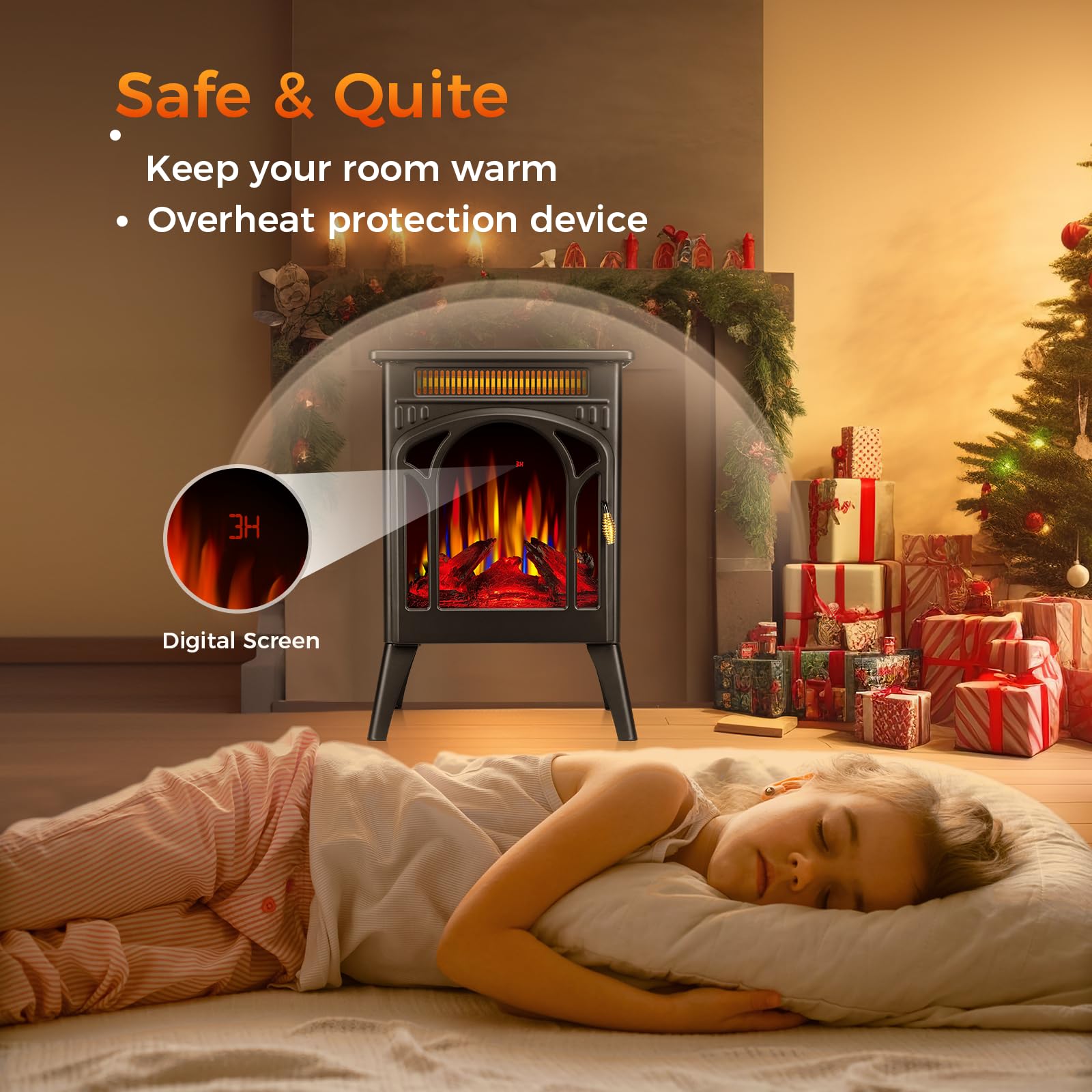 Electric Fireplace Stove Heater