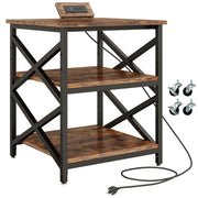 METYERRY 24"x23.6" Large Printer Stand with Power Outlet, 3 Tier Cart